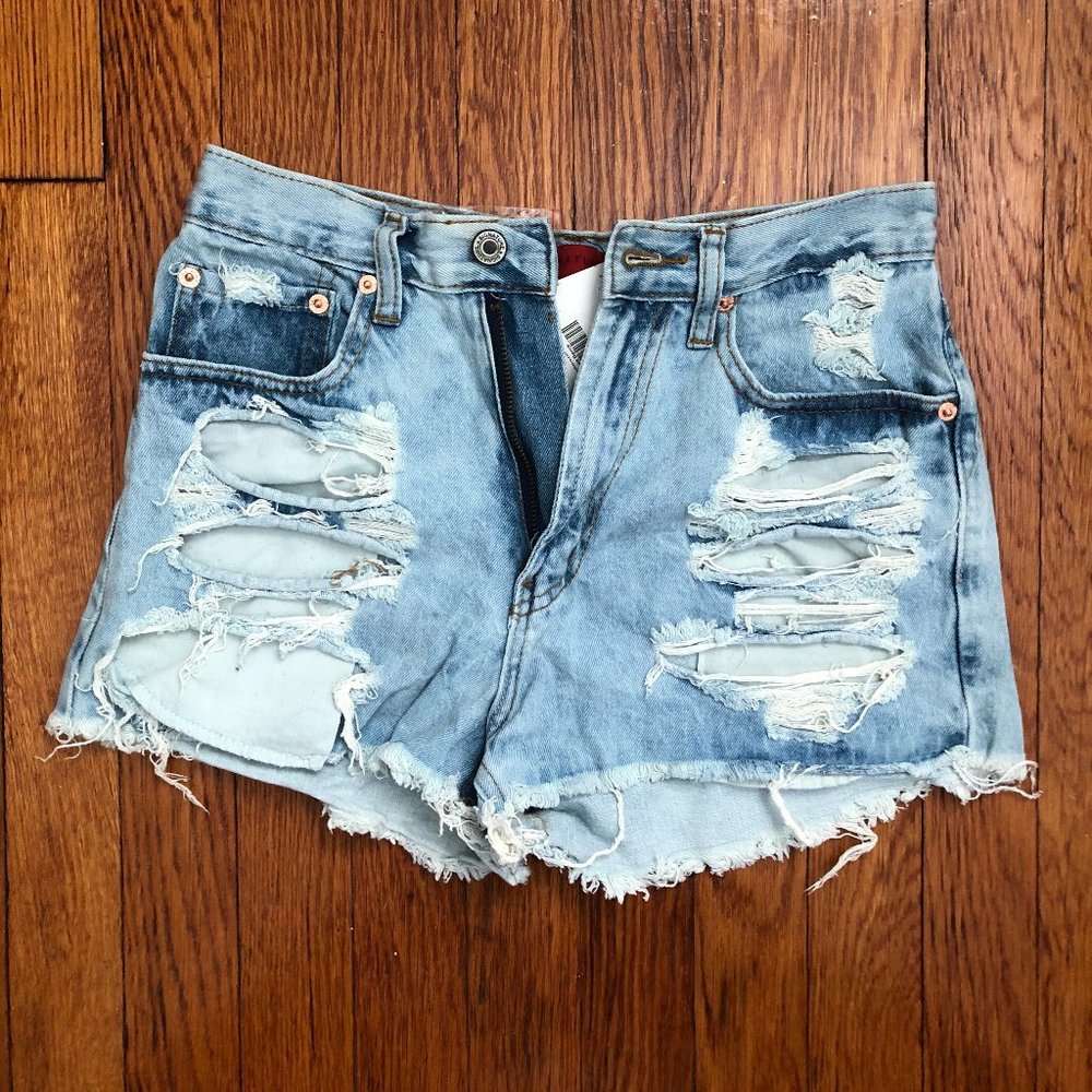 Signature Ripped High Waisted Shorts
